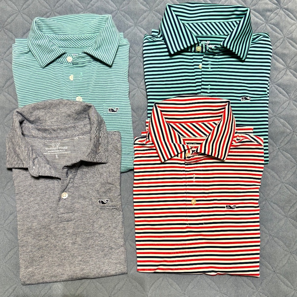 Vineyard Vines Bundle, 2 Edgerton Polos, 2 Performance Polos sz. S (8-10)